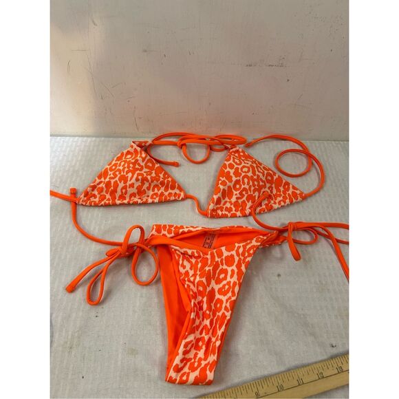 SHEIN bikini small orange white animal print - Picture 2 of 5